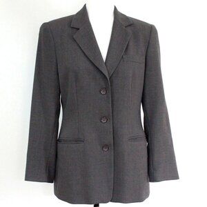 Vintage Grey Wool Blazer, FEMME DE CARRIERE Woolmark Single Breasted